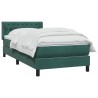 Sommier à lattes de lit et matelas vert foncé 90x210 cm velours 