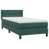 Sommier à lattes de lit et matelas vert foncé 90x210 cm velours 