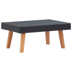 Salon de jardin 4 pcs avec coussins Résine tressée Noir 