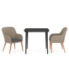 Ensemble à manger de jardin avec coussins 3 pcs marron 