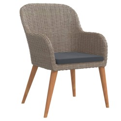 Ensemble à manger de jardin avec coussins 3 pcs marron 