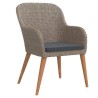 Ensemble à manger de jardin avec coussins 3 pcs marron 