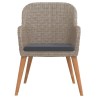 Ensemble à manger de jardin avec coussins 3 pcs marron 