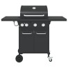 Barbecue gril à gaz avec 4 brûleurs noir acier enduit de poudre 