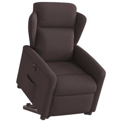 Fauteuil inclinable électrique marron foncé tissu 