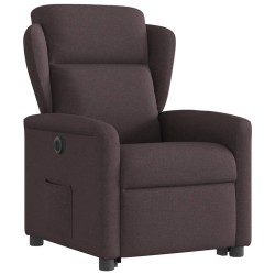 Fauteuil inclinable électrique marron foncé tissu 