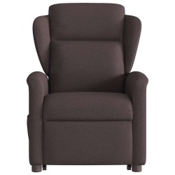 Fauteuil inclinable électrique marron foncé tissu 