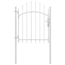 Portail de jardin Acier 1 x 1,75 m Blanc 
