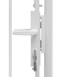 Portail de jardin Acier 1 x 1,75 m Blanc 