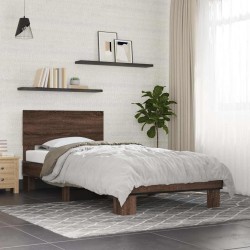 Cadre de lit sans matelas chêne marron 100x200 cm 
