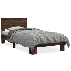 Cadre de lit sans matelas chêne marron 100x200 cm 