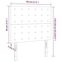 Tête de lit à LED Blanc 80x5x118/128 cm Similicuir 