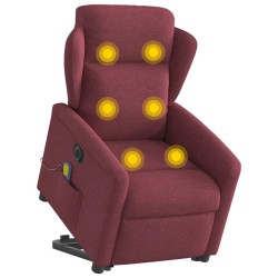 Fauteuil inclinable de massage électrique Rouge bordeaux Tissu 