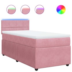 Sommier à lattes de lit avec matelas Rose 90x190 cm Velours 