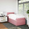 Sommier à lattes de lit avec matelas Rose 90x190 cm Velours 