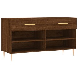 Banc à chaussures chêne marron 102x35x55 cm bois d'ingénierie 