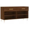 Banc à chaussures chêne marron 102x35x55 cm bois d'ingénierie 