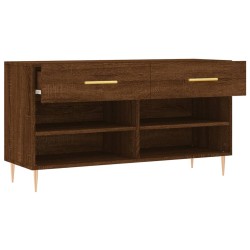 Banc à chaussures chêne marron 102x35x55 cm bois d'ingénierie 