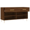 Banc à chaussures chêne marron 102x35x55 cm bois d'ingénierie 