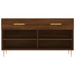 Banc à chaussures chêne marron 102x35x55 cm bois d'ingénierie 