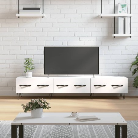 Meuble TV blanc 150x36x30 cm bois d'ingénierie 