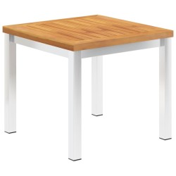 Table d'appoint de jardin 45x45x38 cm Bois d'acacia et inox 