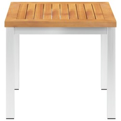 Table d'appoint de jardin 45x45x38 cm Bois d'acacia et inox 
