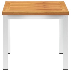 Table d'appoint de jardin 45x45x38 cm Bois d'acacia et inox 