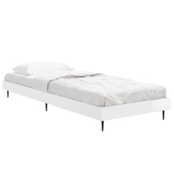 Cadre de lit sans matelas blanc brillant 75x190 cm 