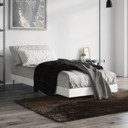 Cadre de lit sans matelas blanc brillant 75x190 cm 