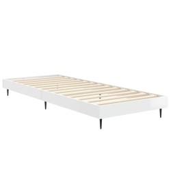 Cadre de lit sans matelas blanc brillant 75x190 cm 
