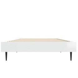 Cadre de lit sans matelas blanc brillant 75x190 cm 
