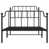 Cadre de lit métal sans matelas avec pied de lit noir 100x190cm 