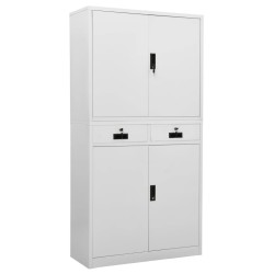 Armoire de bureau Gris clair 90x40x180 cm Acier 