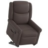 Fauteuil inclinable électrique marron brillant similicuir 