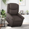 Fauteuil inclinable électrique marron brillant similicuir 
