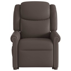 Fauteuil inclinable électrique marron brillant similicuir 
