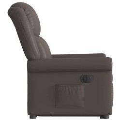 Fauteuil inclinable électrique marron brillant similicuir 