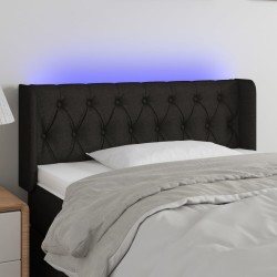 Tête de lit à LED Noir 103x16x78/88 cm Tissu 