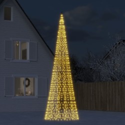 Sapin de Noël à LED sur mât de drapeau 1534 LED blanc 500 cm 