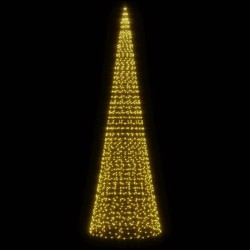 Sapin de Noël à LED sur mât de drapeau 1534 LED blanc 500 cm 