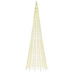 Sapin de Noël à LED sur mât de drapeau 1534 LED blanc 500 cm 
