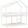 Lit superposé sans matelas blanc 90x200 cm bois de pin massif 