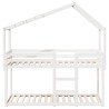 Lit superposé sans matelas blanc 90x200 cm bois de pin massif 