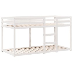Lit superposé sans matelas blanc 90x200 cm bois de pin massif 