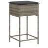 Ensemble de bar de jardin 5 pcs avec coussins gris poly rotin 