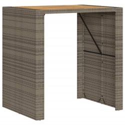Ensemble de bar de jardin 5 pcs avec coussins gris poly rotin 