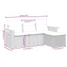 Salon de jardin 4 pcs avec coussins gris résine tressée 