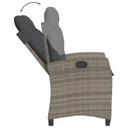 Ensemble à manger de jardin 3 pcs coussins gris résine tressée 
