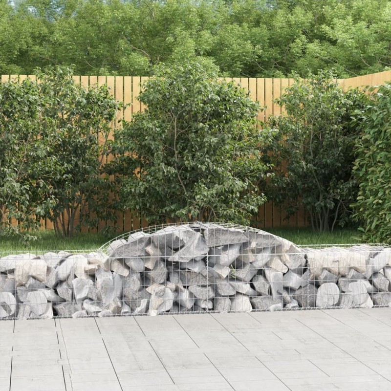 Paniers à gabions arqués 5 pcs 300x50x40/60 cm fer galvanisé 